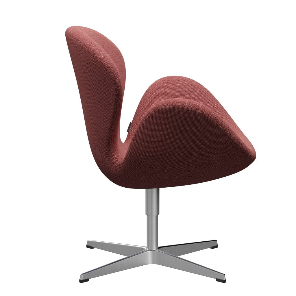 Fritz Hansen Swan Lounge Chair, satén kartáčovaný hliník/Steelcut Trio Pink/Red/Black