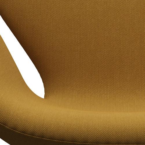 Fritz Hansen Swan Lounge Chair, Satin Brushed Aluminium/Steelcut Trio Mustard Dark