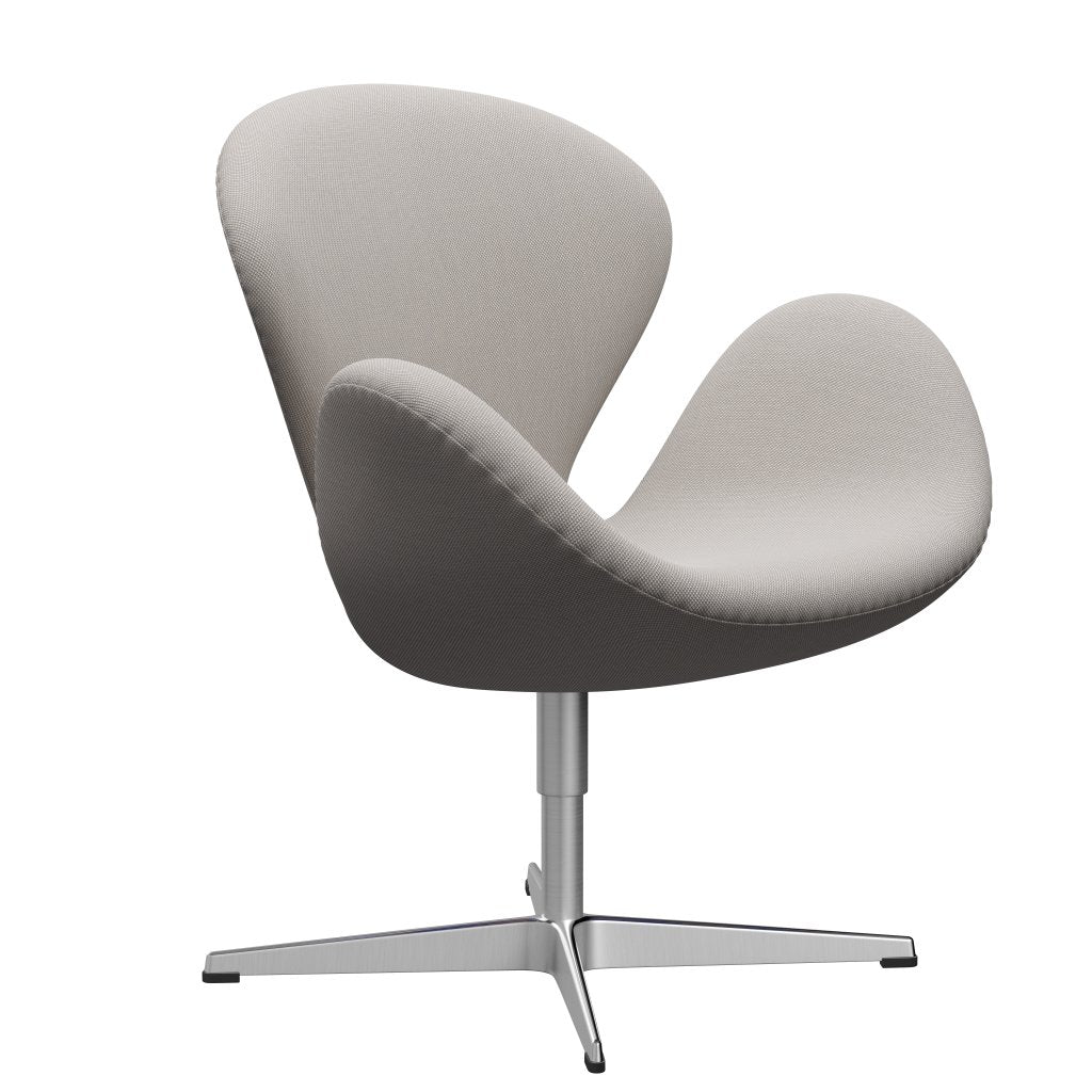 Fritz Hansen Swan Lounge Chair, satén kartáčovaný hliník/Steelcut Trio White & Grey