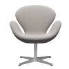 Fritz Hansen Swan Lounge Chair, satén kartáčovaný hliník/Steelcut Trio White & Grey