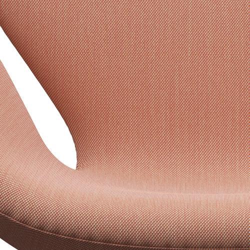 Fritz Hansen Swan Lounge Chair, satén kartáčovaný hliník/Steelcut Trio White & Red