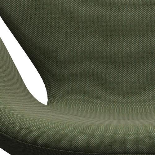 Židle Fritz Hansen Swan, saténové kartáčované hliníkové/Steelcut Trio Delicate Green