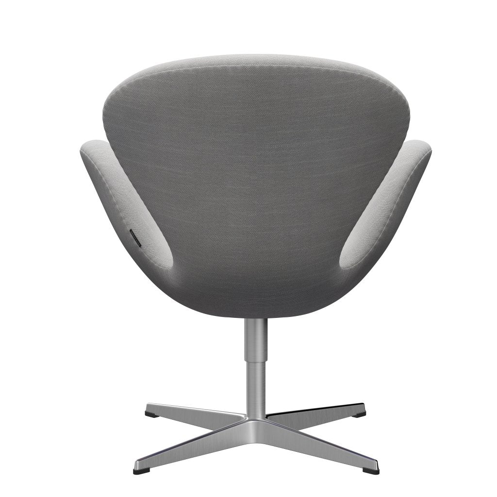 Fritz Hansen Swan Lounge Chair, satén kartáčovaný hliník/Sunniva Natural/Light Grey