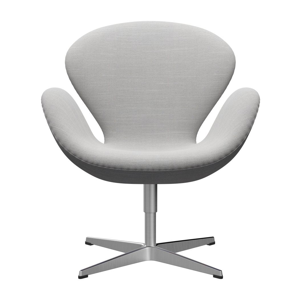 Fritz Hansen Swan Lounge Chair, satén kartáčovaný hliník/Sunniva Natural/Light Grey