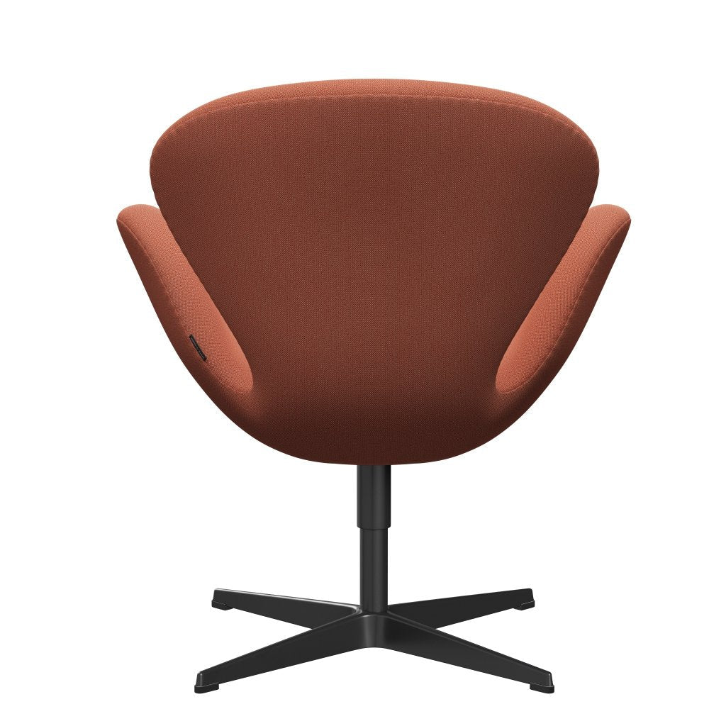 Fritz Hansen Swan Lounge Chair, Black Lacquered/Captured Burnt Orange