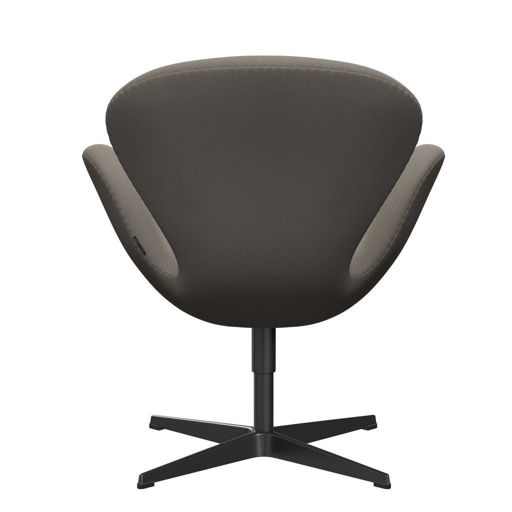 Fritz Hansen Swan Lounge Chair, Black Lacquered/Capture Warm Grey