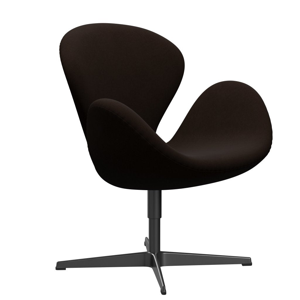 Lounge židle Fritz Hansen Swan, černá lakovaná/Comfort Brown (01566)