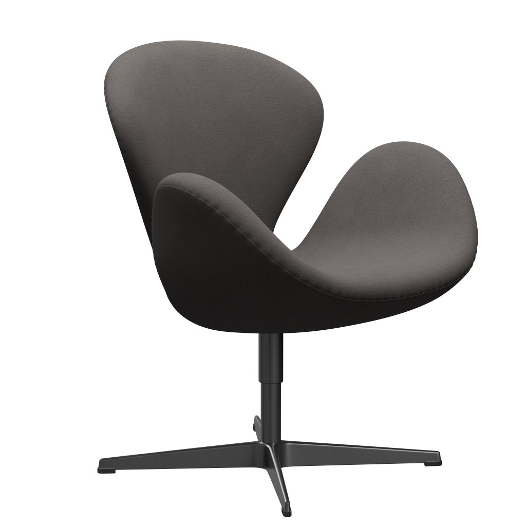 Lounge židle Fritz Hansen Swan, černá lakovaná/pohodlí tmavě šedá (60008)