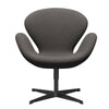 Lounge židle Fritz Hansen Swan, černá lakovaná/pohodlí tmavě šedá (60008)
