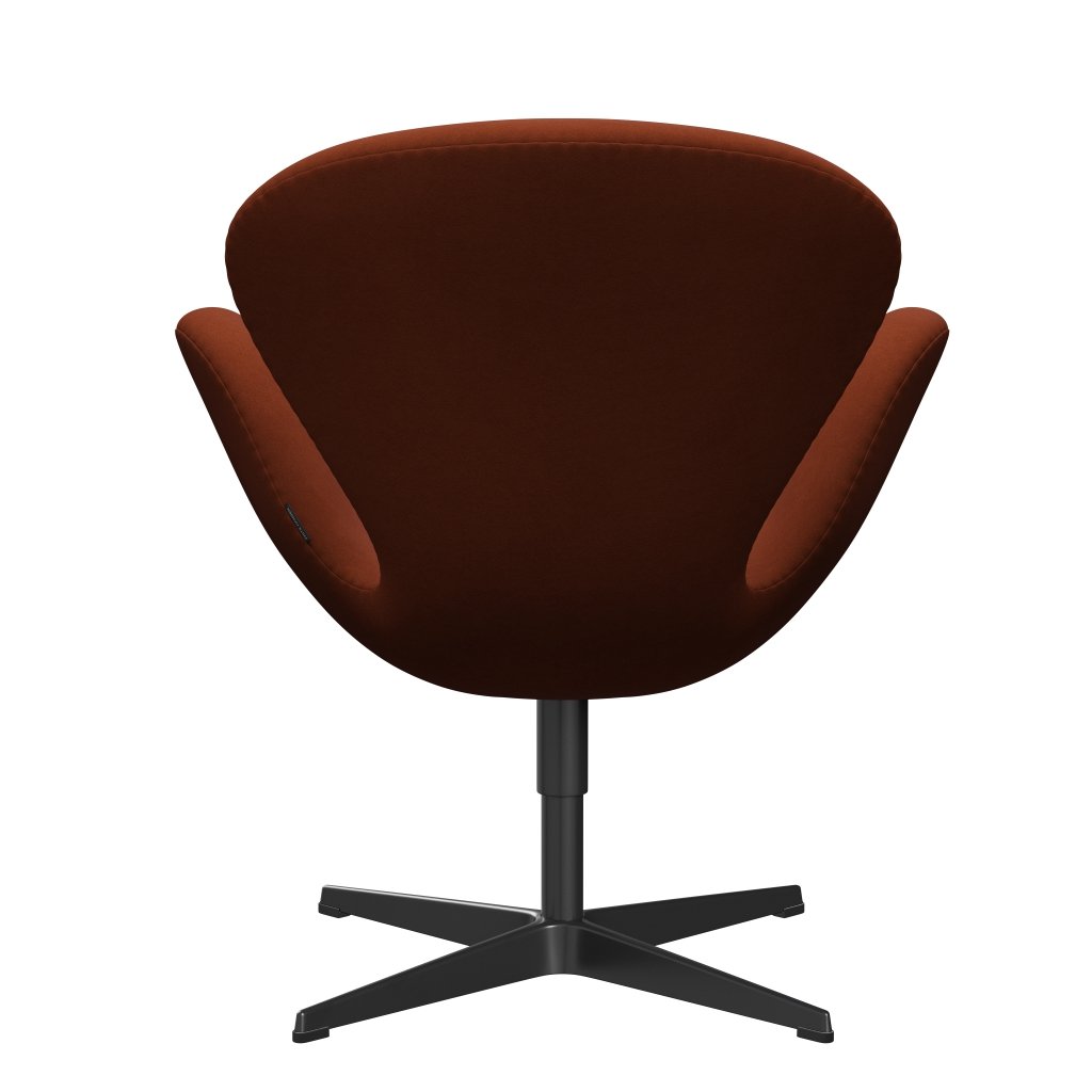 Lounge židle Fritz Hansen Swan, černá lakovaná/pohodlí tmavě červená (61018)