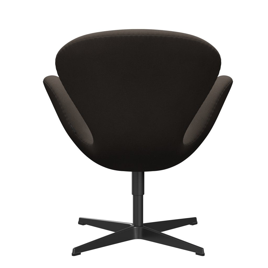Lounge židle Fritz Hansen Swan, černá lakovaná/pohodlí šedá (61014)