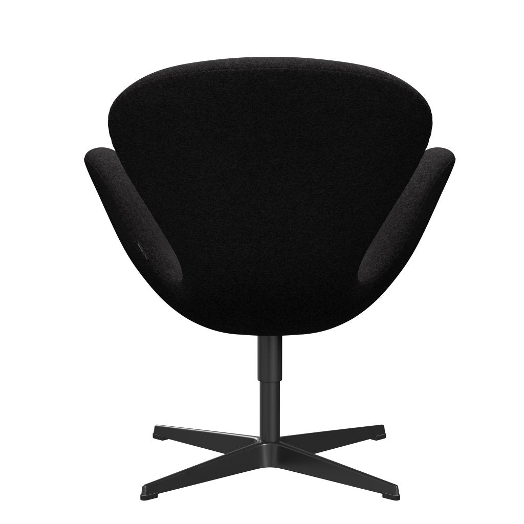 Fritz Hansen Swan Lounge Chair, Black Lacquered/Divina MD tmavě šedá
