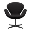 Fritz Hansen Swan Lounge Chair, Black Lacquered/Divina MD tmavě šedá