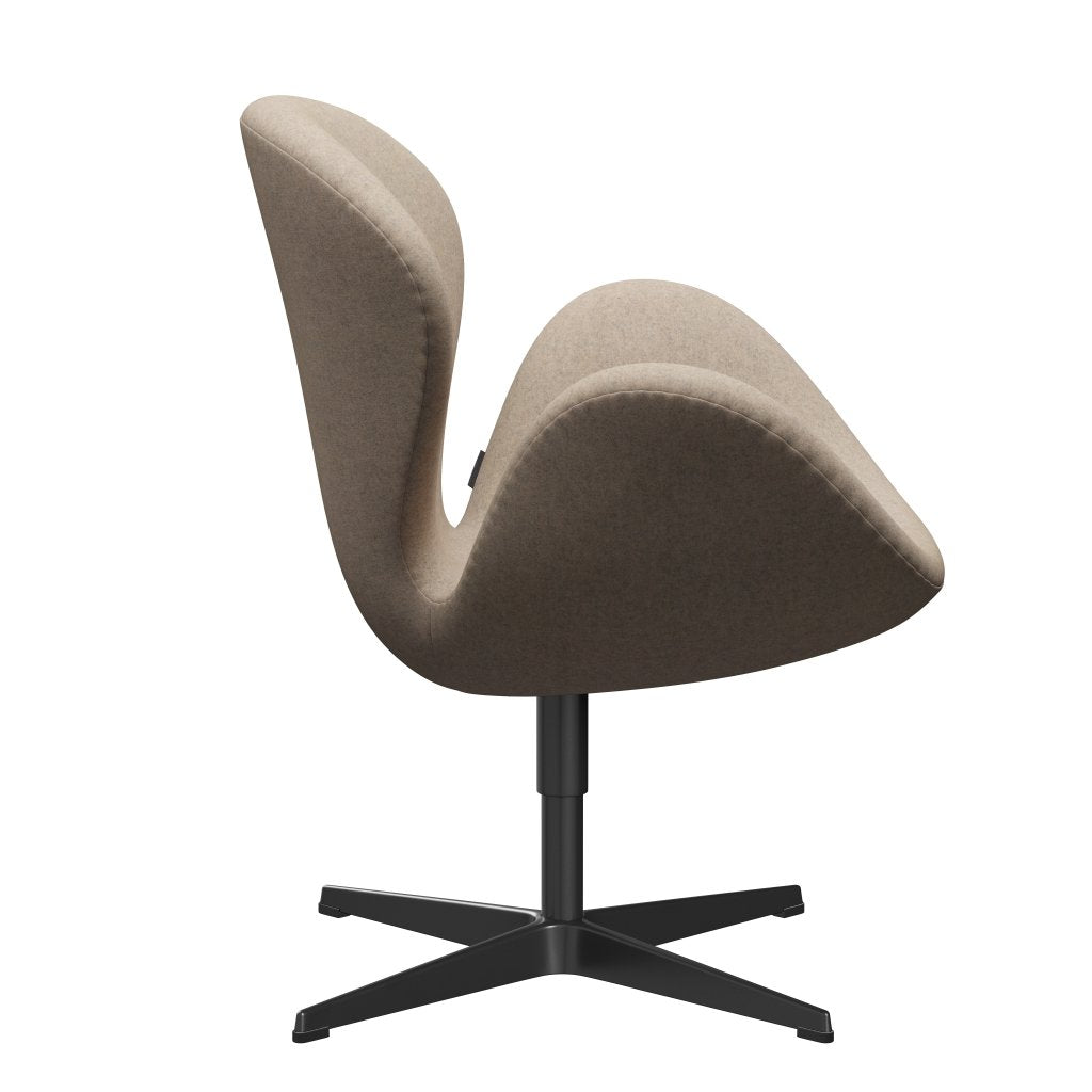 Fritz Hansen Swan Lounge Chair, černá lakovaná/divina md písečná barva