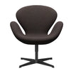 Fritz Hansen Swan Lounge Chair, Black Lacquered/Divina MD čokoláda