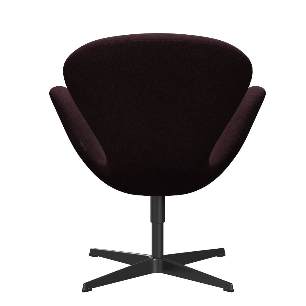 Fritz Hansen Swan Lounge Chair, Black Lacquered/Divina MD víno červené