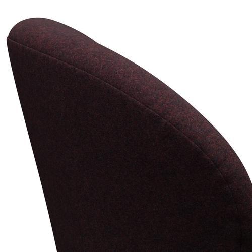 Fritz Hansen Swan Lounge Chair, Black Lacquered/Divina MD víno červené
