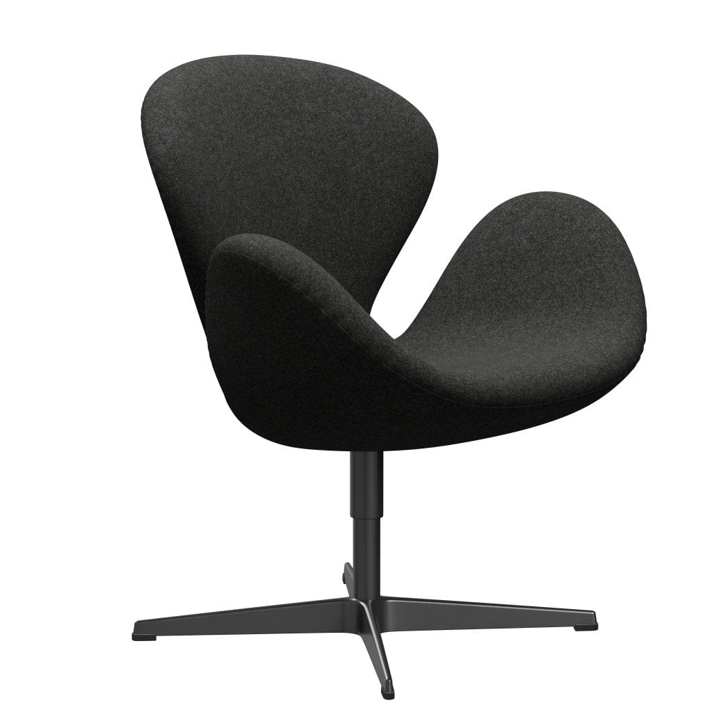 Fritz Hansen Swan Lounge Chair, Black Lacquered/Divina melange šedá