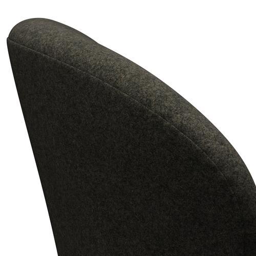 Fritz Hansen Swan Lounge Chair, Black Lacquered/Divina melange šedá hnědá