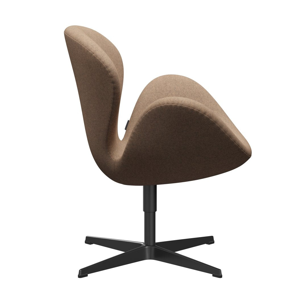 Fritz Hansen Swan Lounge Chair, Black Lacquered/Divina melange šedá nahá