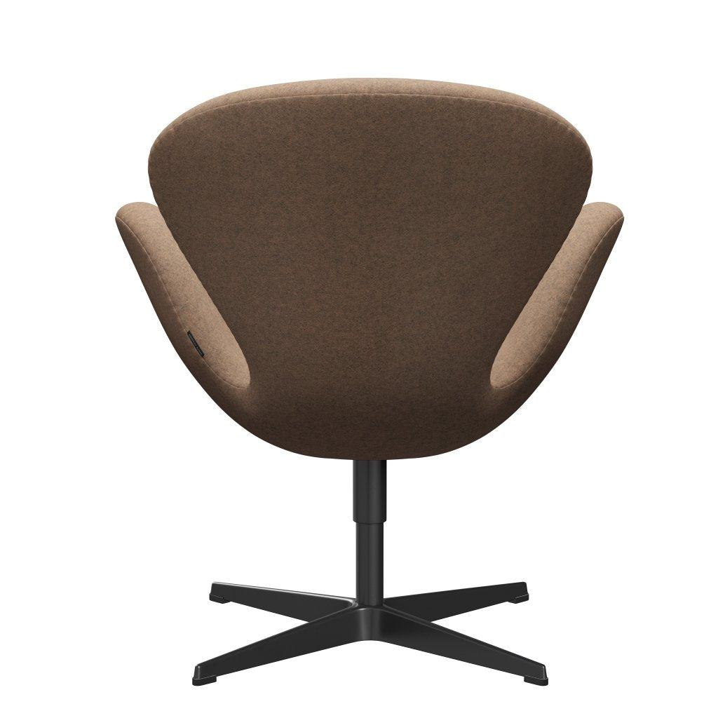 Fritz Hansen Swan Lounge Chair, Black Lacquered/Divina melange šedá nahá
