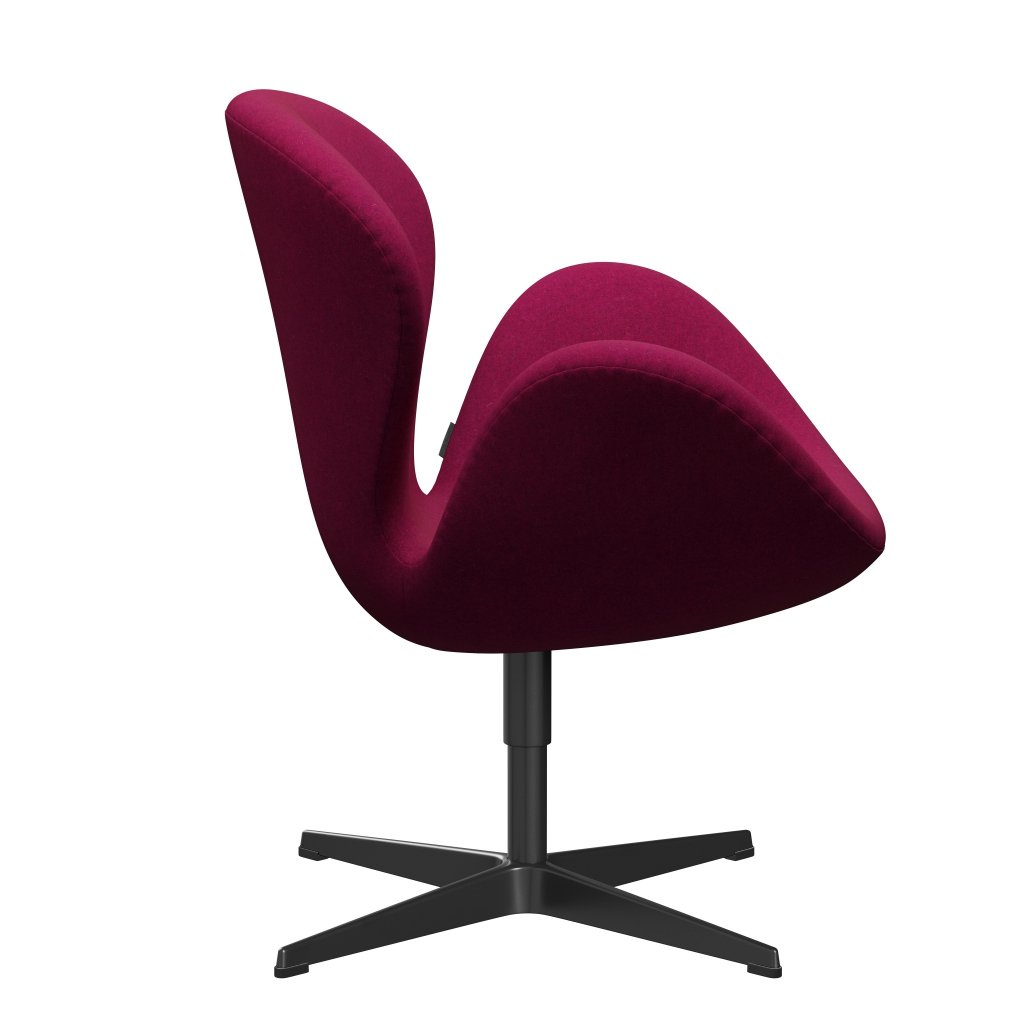 Ritz Hansen Swan Lounge Chair, Black Lacquered/Divina melange růžová rtěnka