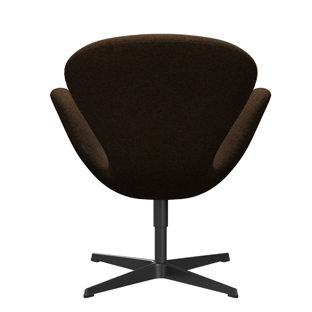 Fritz Hansen Swan Lounge Chair, Black Lacquered/Divina melange teplá hnědá