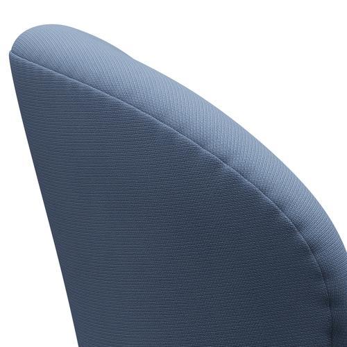 Fritz Hansen Swan Lounge Chair, černá lakovaná/sláva šedá modrá