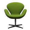 Fritz Hansen Swan Lounge Chair, černá lakovaná/sláva zelená