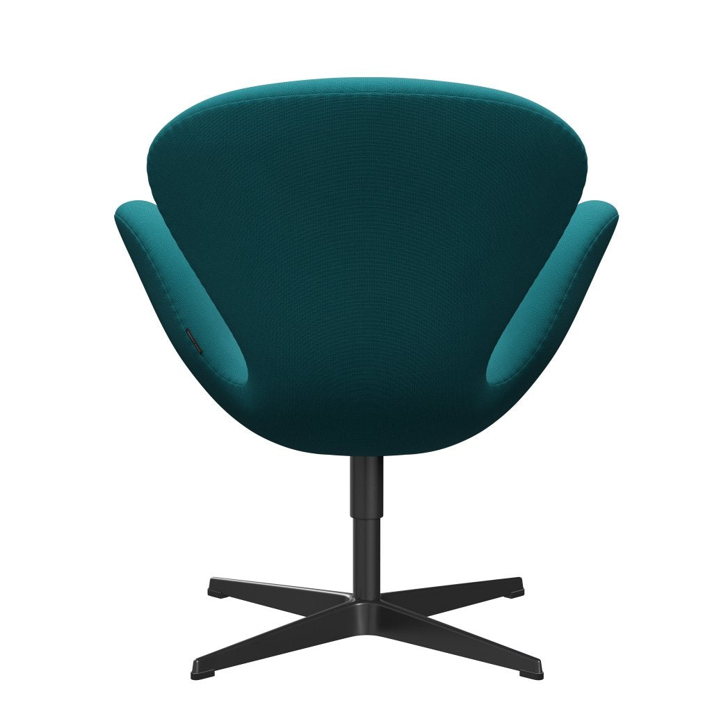 Fritz Hansen Swan Lounge Chair, černá lakovaná/sláva zelená tyrkysová
