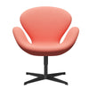 Fritz Hansen Swan Lounge Chair, černá lakovaná/sláva růžová světlo