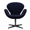 Fritz Hansen Swan Lounge Chair, černá lakovaná/sláva černá modrá