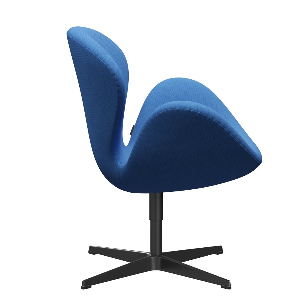 Židle Fritz Hansen Swan, černá lakovaná/sláva tyrkysová (66118)