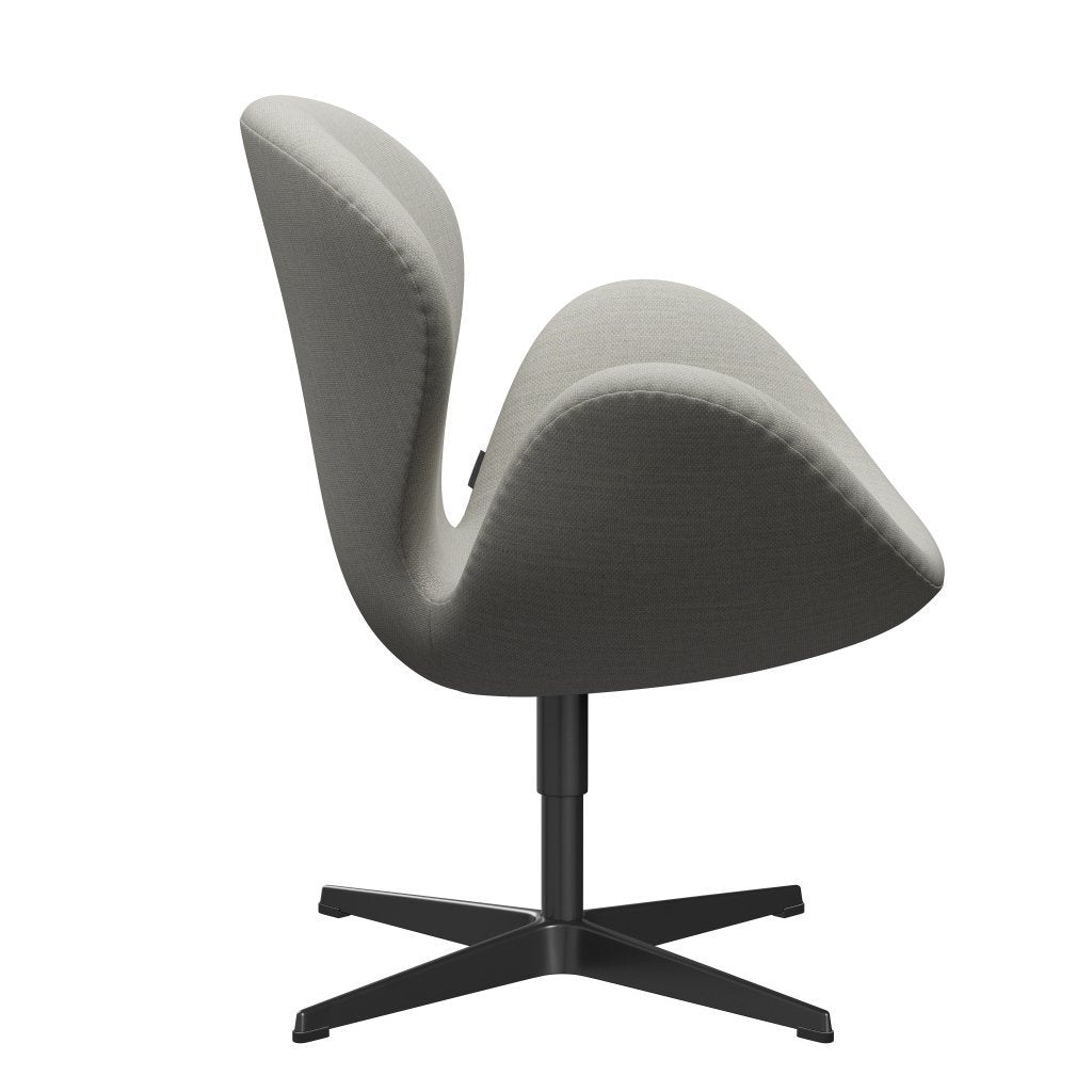 Lounge židle Fritz Hansen Swan, černý lak/fiord béžový/kámen