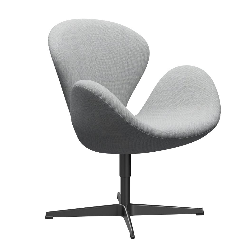 Fritz Hansen Swan Lounge Chair, černá lakovaná/fiord šedá/střední šedá