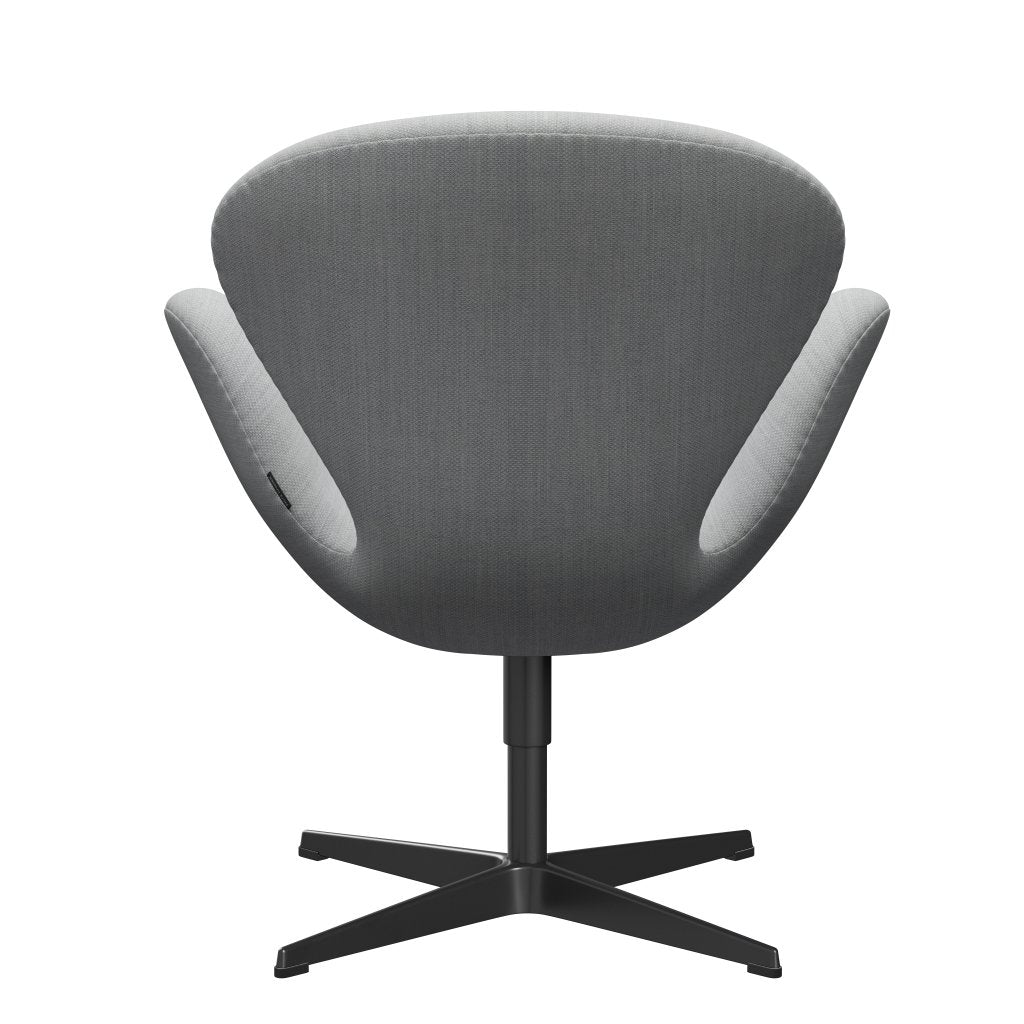 Fritz Hansen Swan Lounge Chair, černá lakovaná/fiord šedá/střední šedá