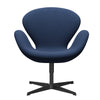 Fritz Hansen Swan Lounge Chair, Black Lacquered/Fiord Střední modrá/střední modrá