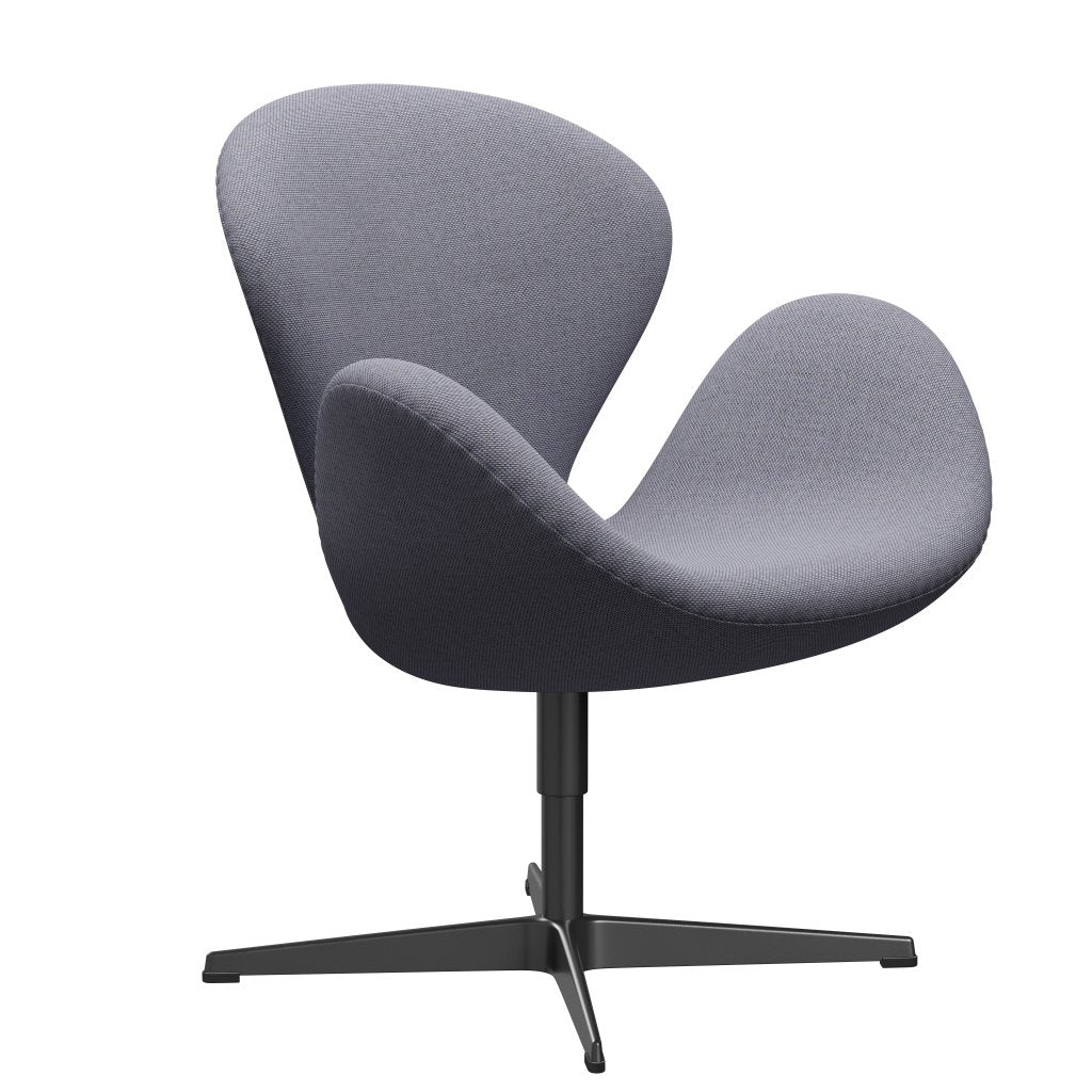 Fritz Hansen Swan Lounge Chair, černá lakovaná/re vlna levandule/přírodní