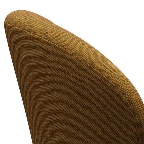 Fritz Hansen Swan Lounge Chair, Black Lacquered/Re Wool Saffron/Natural