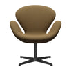Fritz Hansen Swan Lounge Chair, Black Lacquered/Re Wool hořčice/Natural