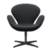 Fritz Hansen Swan Lounge Chair, Black Lacquered/Rims tmavě hnědá/šedá