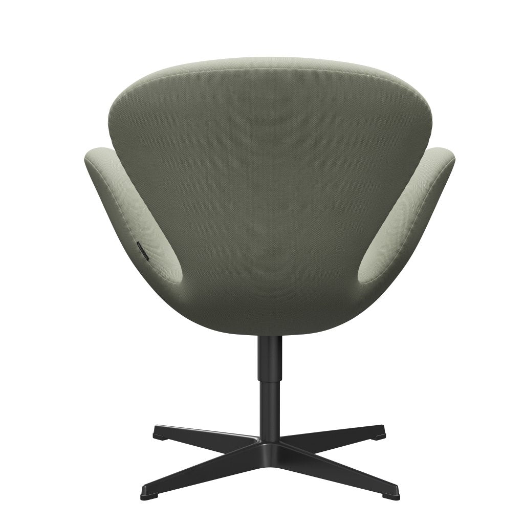 Fritz Hansen Swan Lounge Chair, černá lakovaná/Steelcut tyrkysová světlo