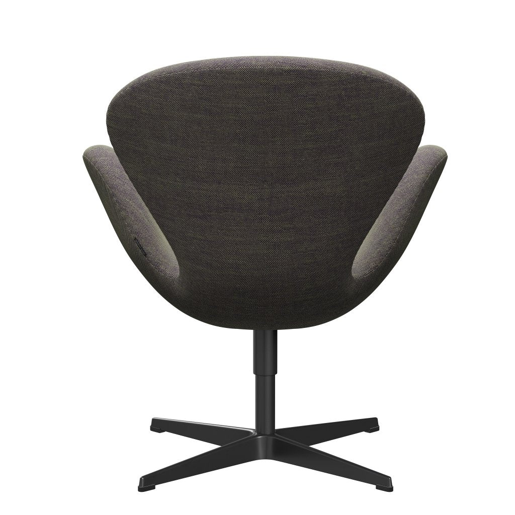 Lounge židle Fritz Hansen Swan, černá lakovaná/Sunniva Light Green/Violet