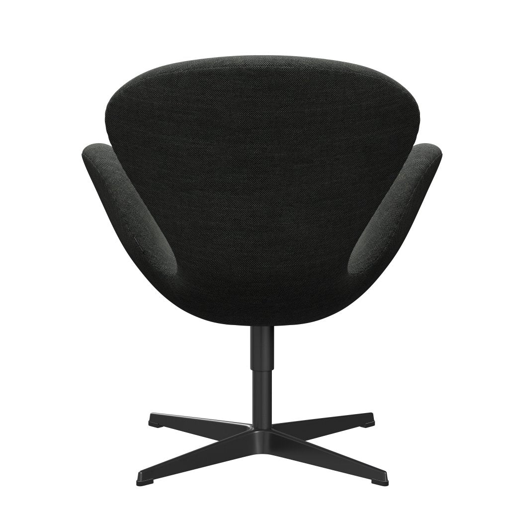Fritz Hansen Swan Lounge Chair, Black Lacquered/Sunniva světle šedá/tmavě šedá
