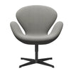 Fritz Hansen Swan Lounge Chair, černý lakovaný/sunniva písek/světle šedá