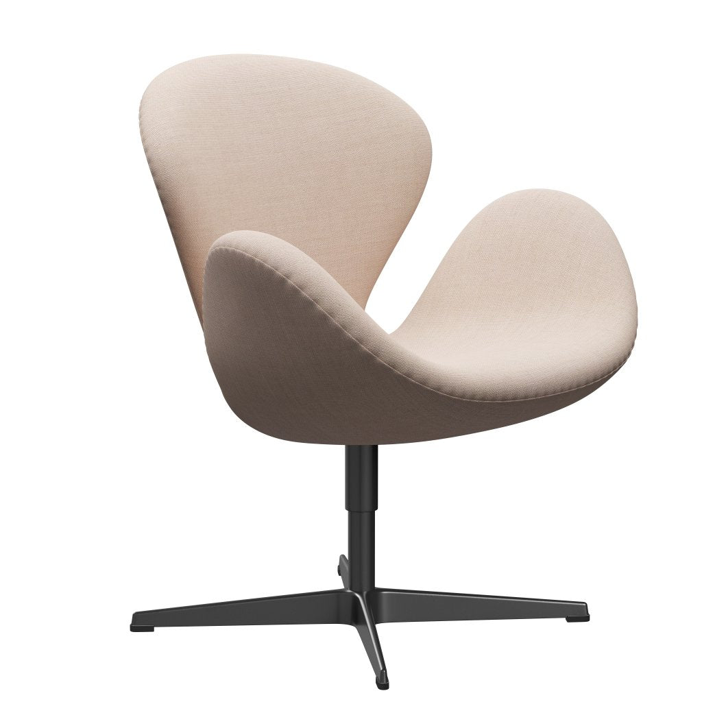 Fritz Hansen Swan Lounge Chair, černý lakovaný/Sunniva písek/měkká růžová