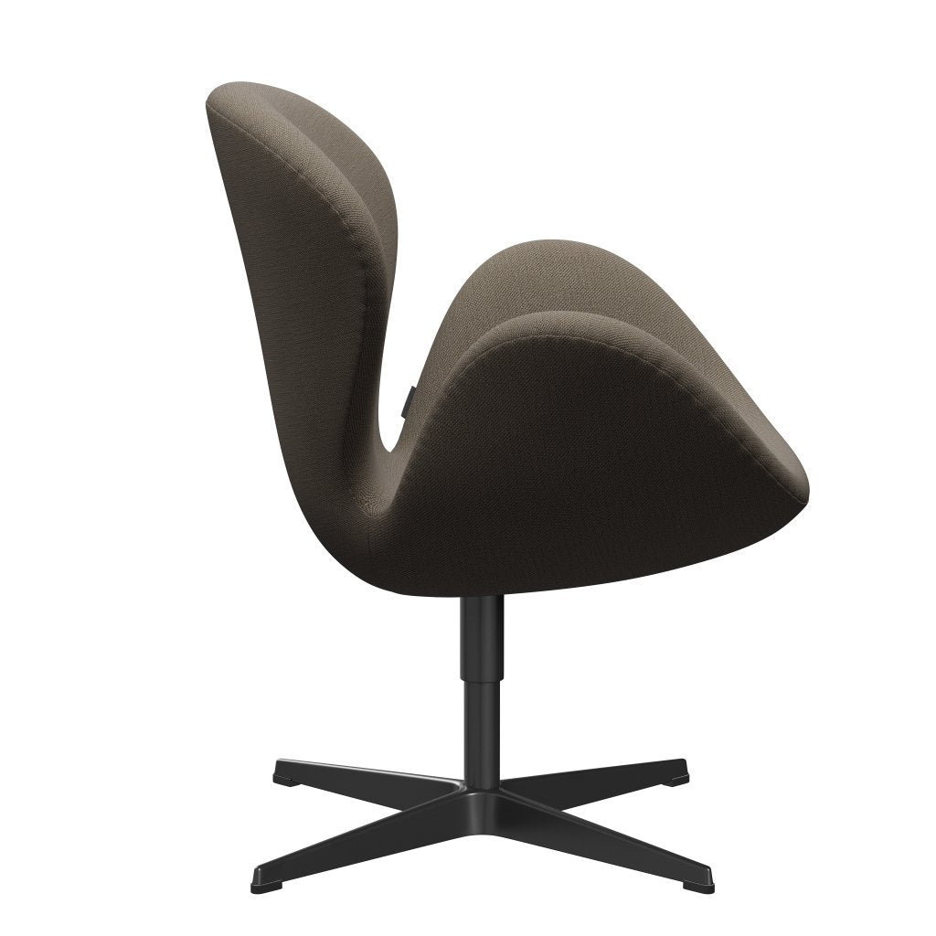 Fritz Hansen Swan Lounge Chair, černá lakovaná/Sunniva čokoláda/světle šedá
