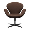 Lounge židle Fritz Hansen Swan, Černá lakovaná/Sunniva čokoláda/kaštan