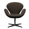 Fritz Hansen Swan Lounge Chair, Black Lacquered/Sunniva čokoláda/černá