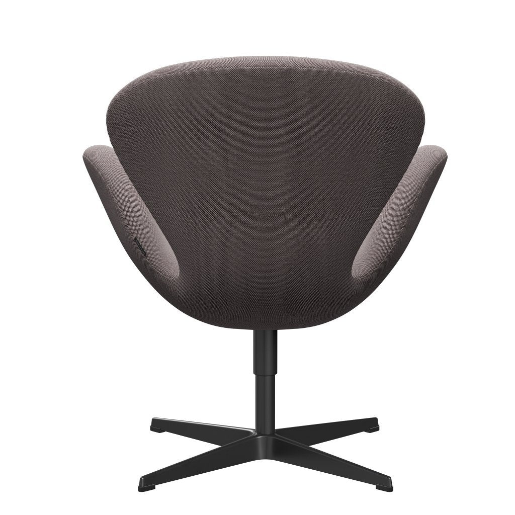 Lounge židle Fritz Hansen Swan, černá lakovaná/sunniva bílá/fialová